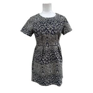 HM Womens Navy Ivory Floral Medallion Fit & Flare Mini Dress Size 10